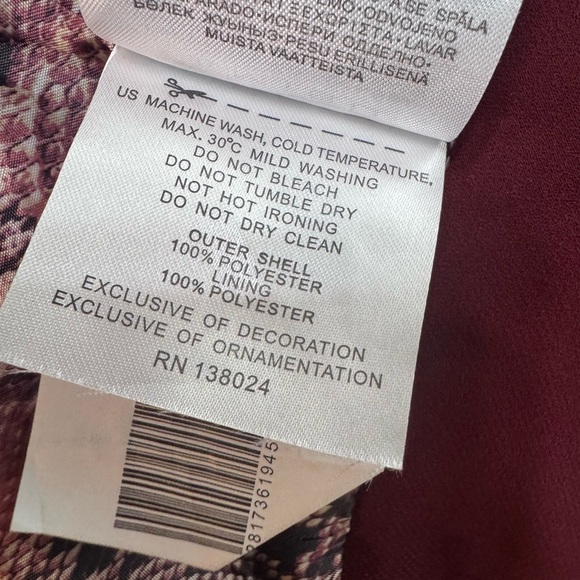 Amisu Peplum Blazer Jacket - Wine - Picture 8 of 8